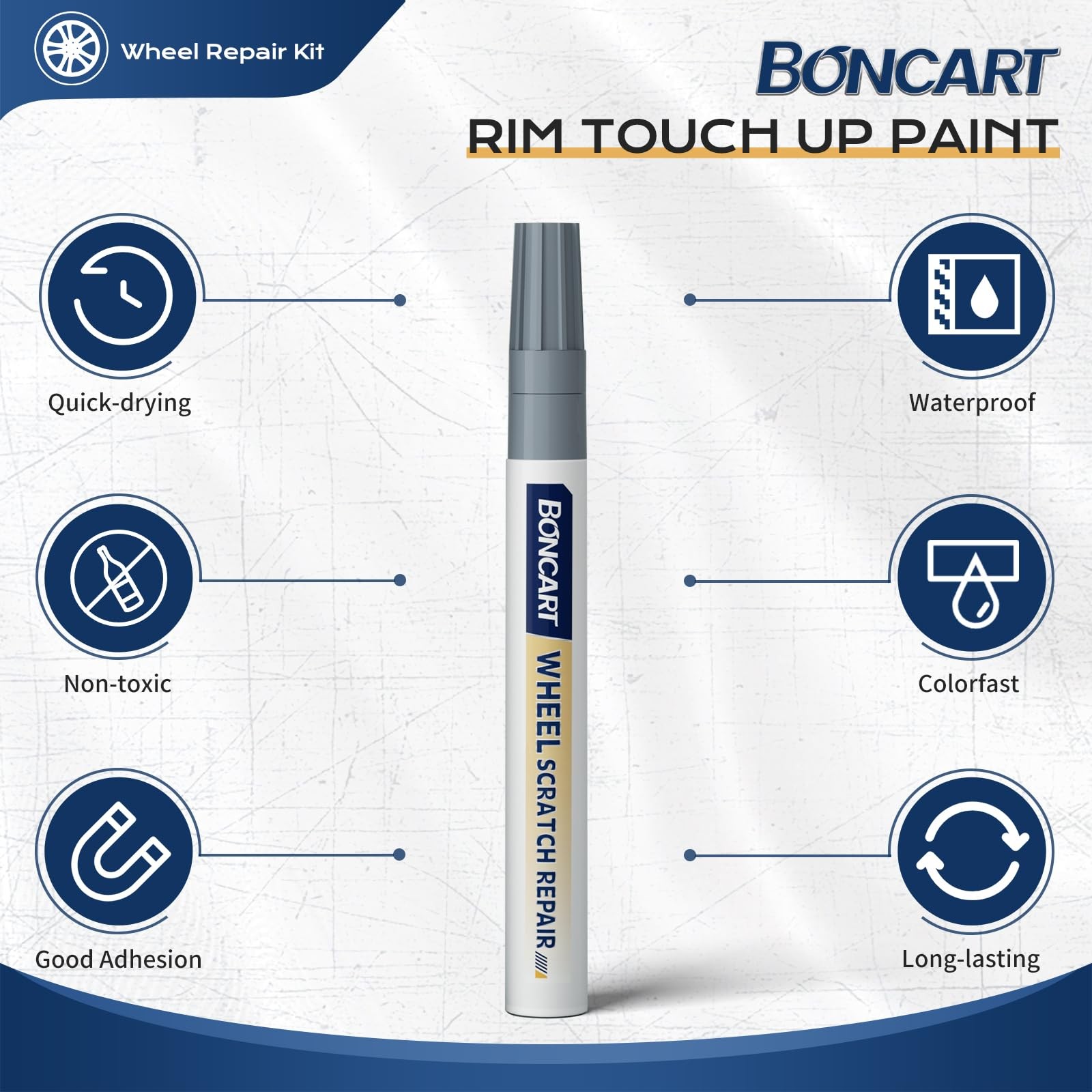 Wheel Scratch Repair Kit, Rim Touch Up Paint, Rim Paint Wheel Paint Pen, Silv…