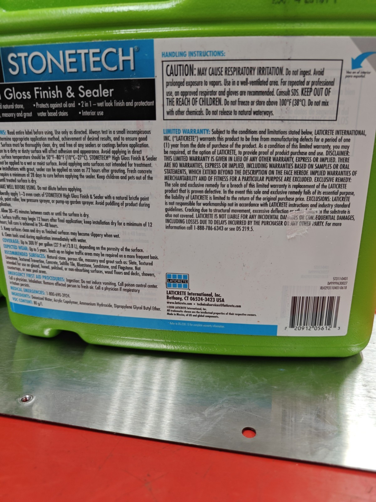 2-pack/2 Gal, STONETECH High Gloss Finish & Sealer, 2x 1 Gallon (3.8L) Bottles