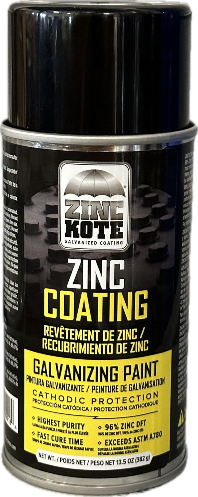 ZincKote Zinc Cold Galv Aerosol Spray – 13.5oz Can – Paint/Coating – 96% Zinc…
