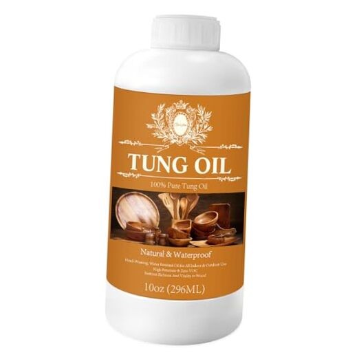 10 OZ Pure Tung Oil for Wood Outdoor/Indoor, Food Grade Sealer, Tung 10 Ounce