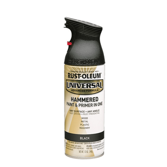 12oz Aerosol Rustoleum Universal Black Hammered Metal Finish Spray Paint 6-Pack