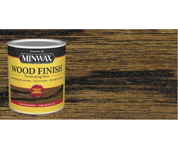 Minwax Wood Finish Interior Oil-Based Wood Stain 1 Quart Can Dark Walnut