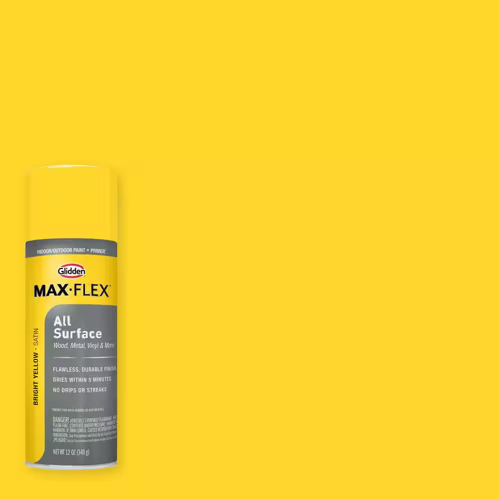 12 Oz. Satin Bright Yellow Interior/Exterior All Surface Spray Paint and Primer