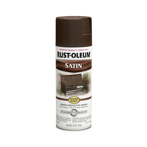 Rust-Oleum 241239 Spray Enamel, Dark Brown Satin, 12-oz. – Quantity 1