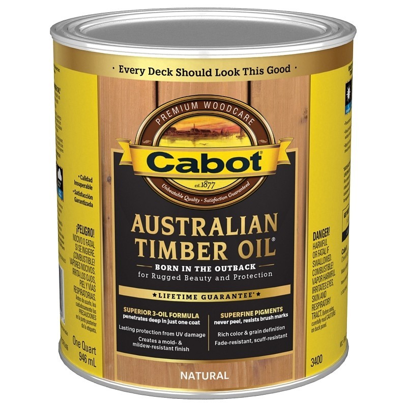 Cabot 140.0003400.005 Australian Timber Oil, Natural, 1 qt, Liquid