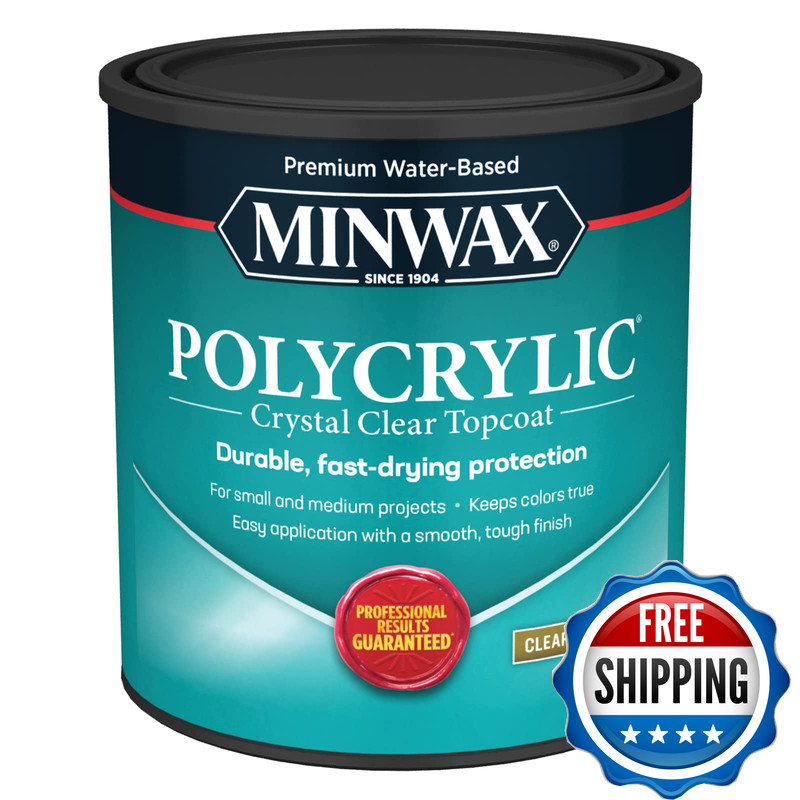 1 Qt Minwax 64444 Clear Polycrylic Water-Based Protective Finish Semi-Gloss