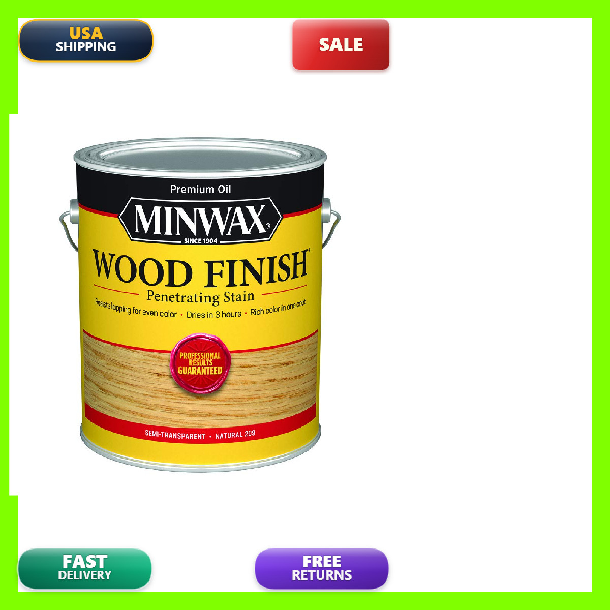Minwax 710700000 Wood Finish 250 Voc Compliant Natural Stain Gallon