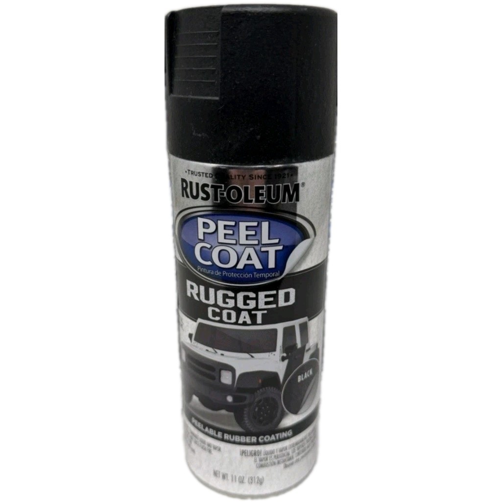 Rust-Oleum 311281-2PK Automotive Peel Rugged Coat Spray, 11 oz, Black