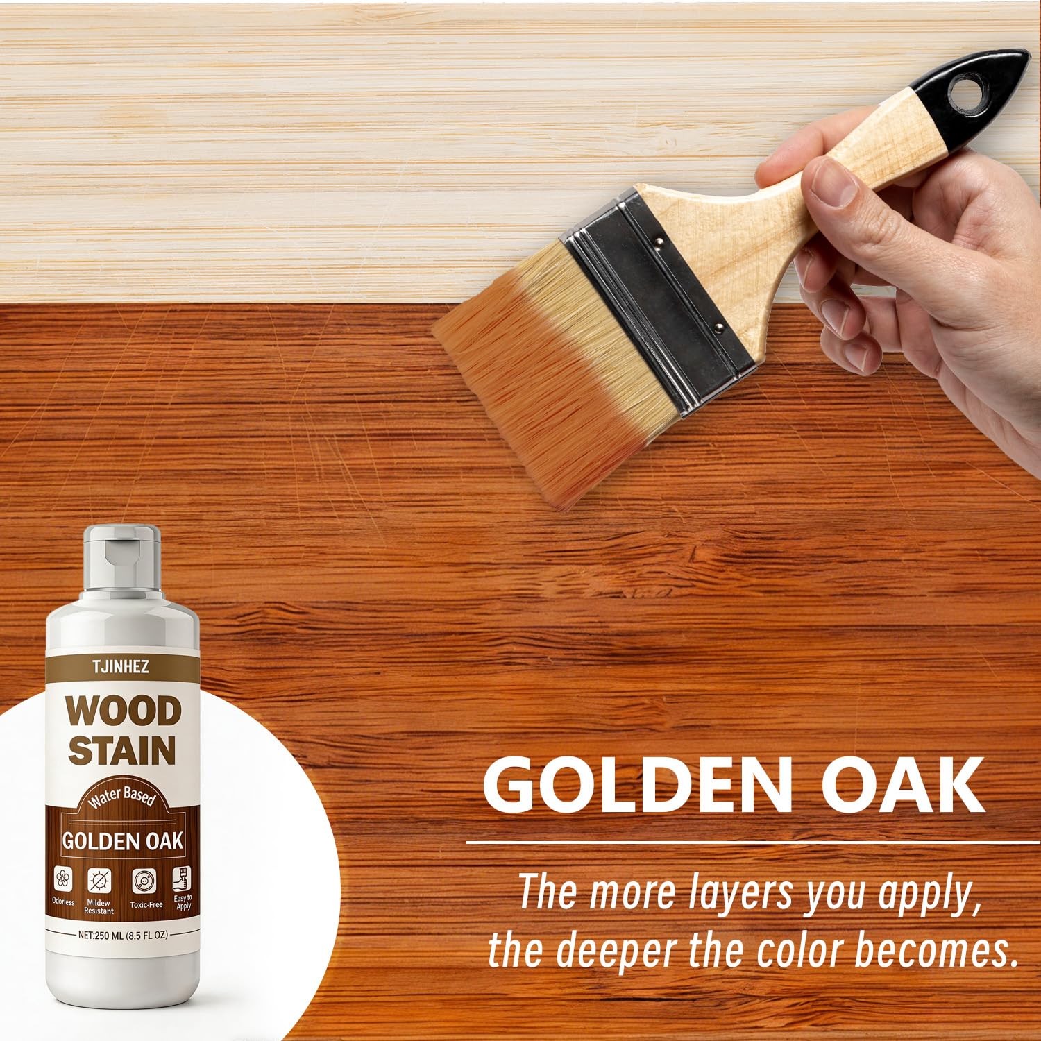 Golden Oak Wood Stain, 8.5oz/250ml Water Based 8.5 Fl Oz,