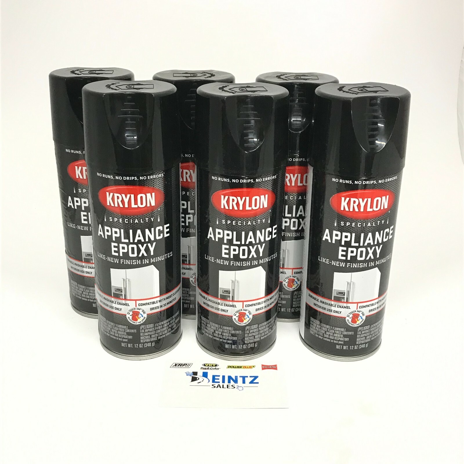KRYLON 3206-6 PACK BLACK Specialty Appliance Epoxy – Durable, Washable Enamel