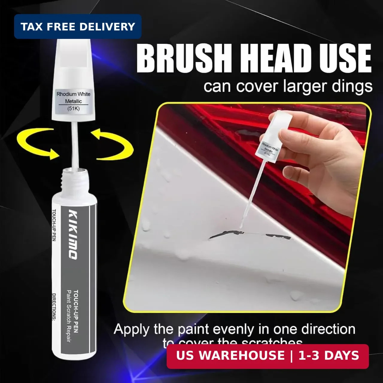 KIKIMO for Mazda Touch Up Paint(Rhodium White Metallic(51K)) | Car Paint Repair