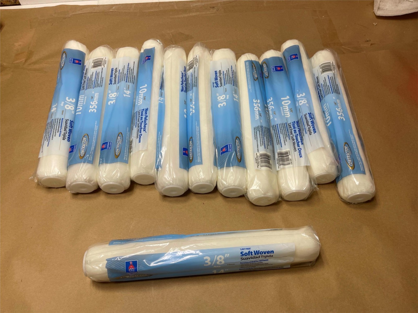 12 Pack Sherwin Williams Contractor Series 14″ Paint Rollers 3/8″ Nap Lint Free