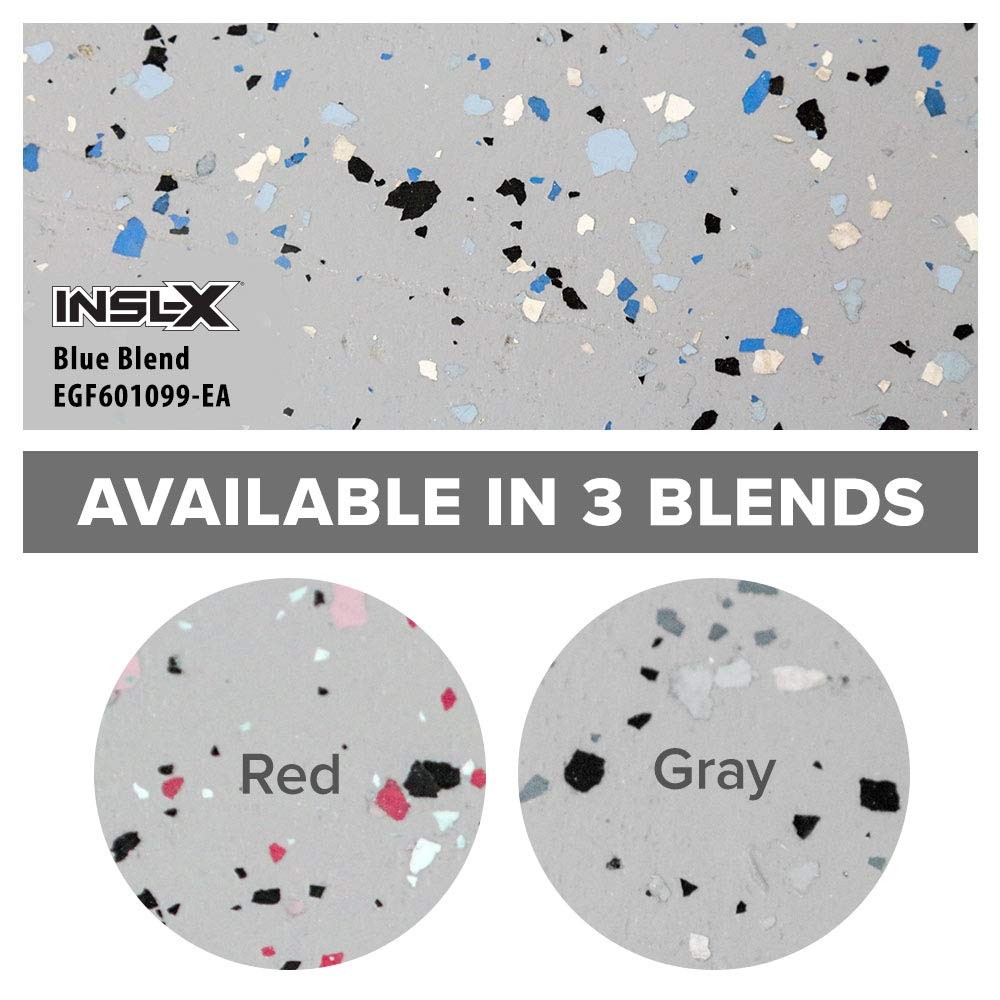 INSL-X PRODUCTS EGF601099-EA RED Combo Decorative Floor Flakes, 12 oz, Blue