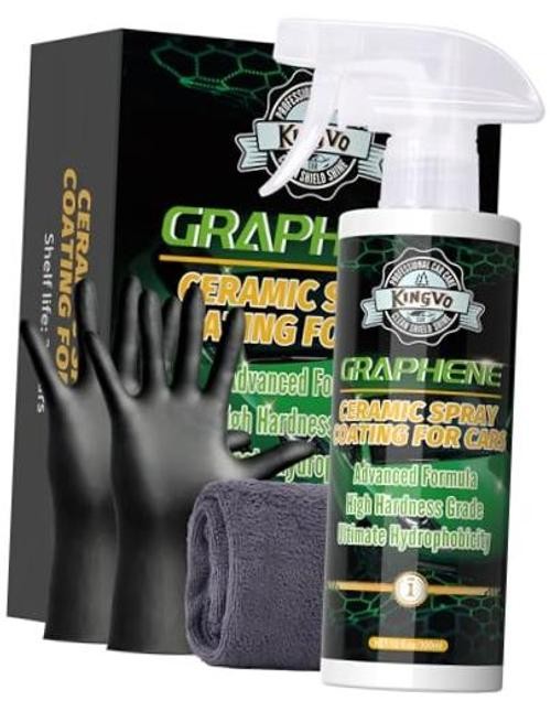 Kingvo Ceramic Coating for Cars, Car Wax Spray Graphene Ceramic Coating Shine