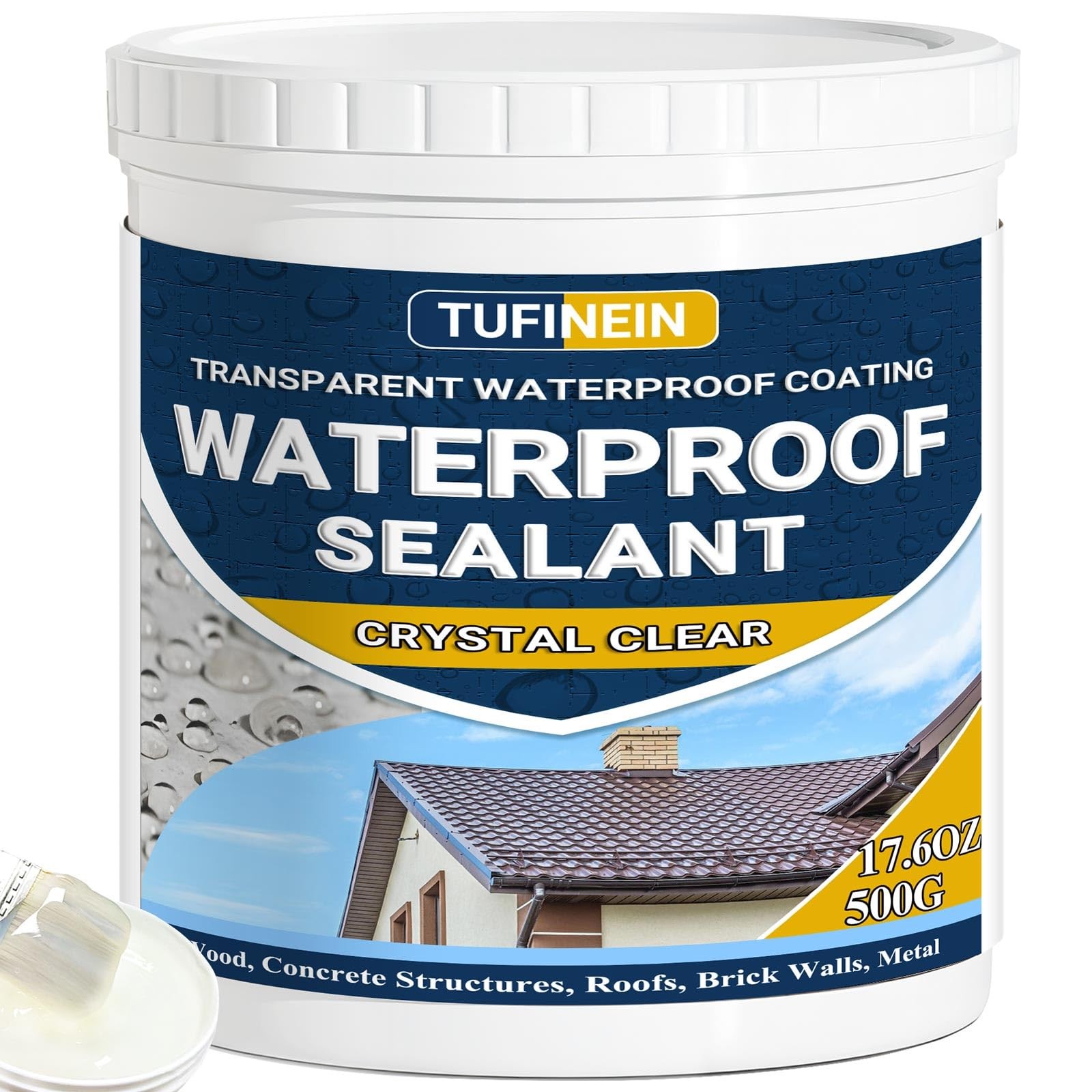Waterproof Sealant 17.6oz Clear, TUFINEIN Transparent Clear