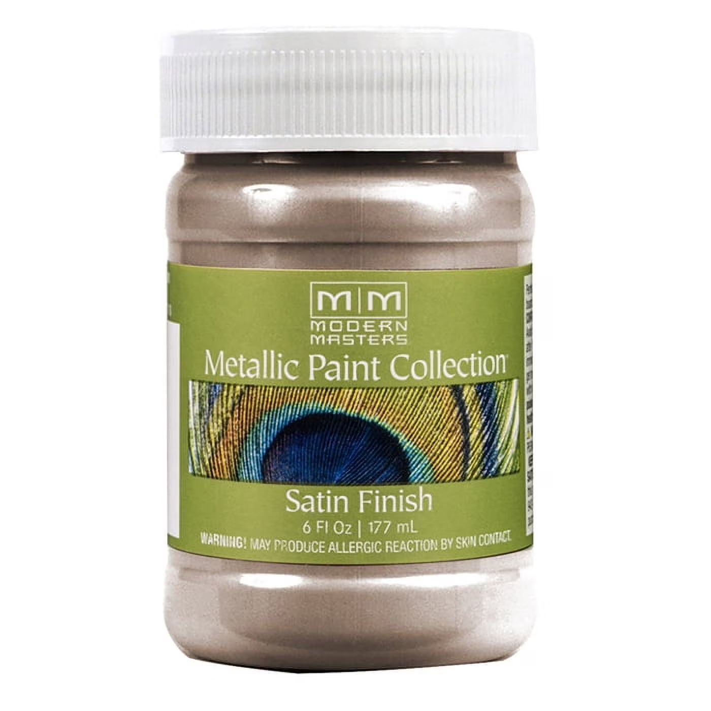 Modern Masters Shimmer Satin Warm Silver Water-Based Metallic Paint 6 oz ME22106
