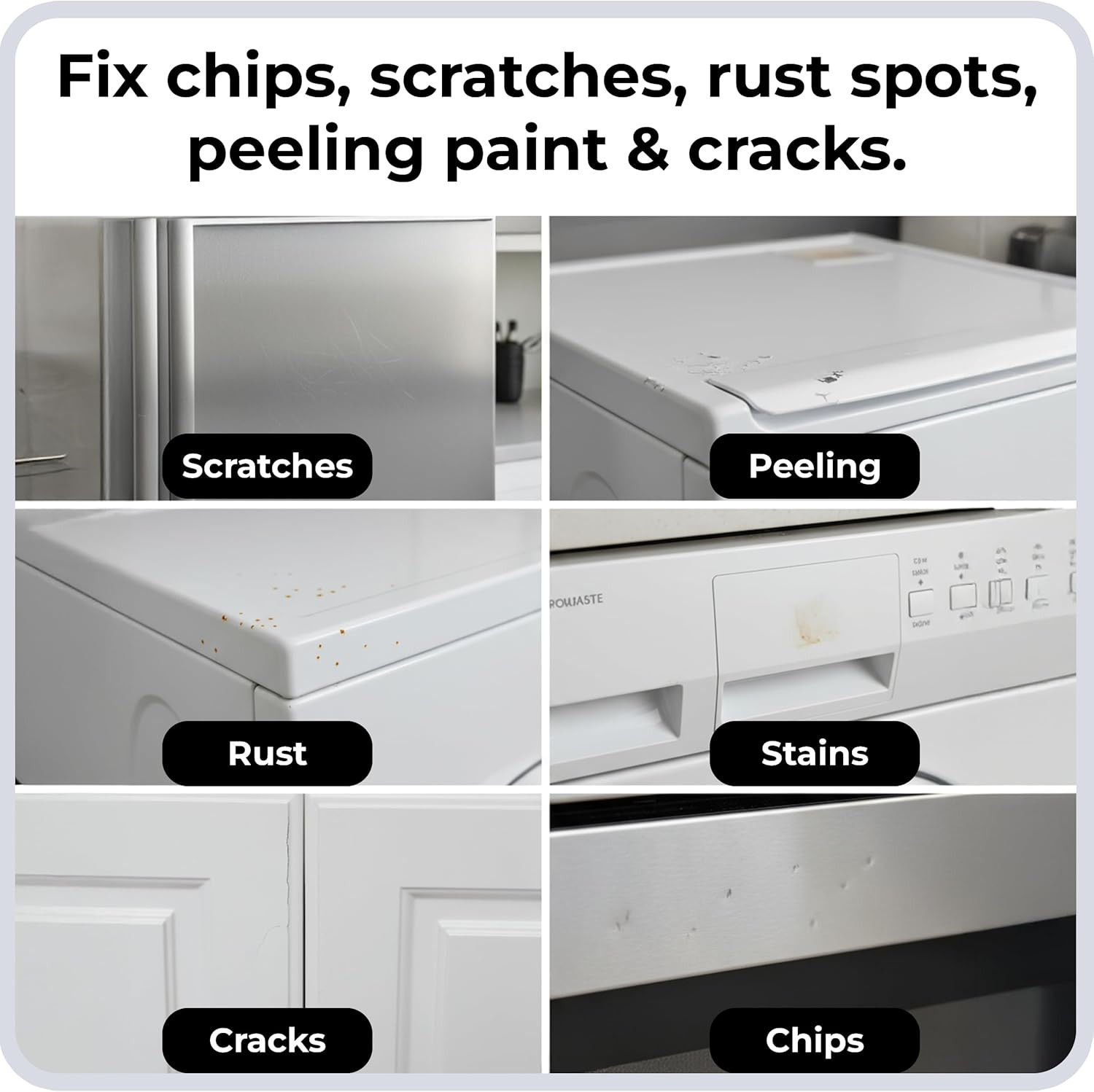 Spot. High-Gloss White Touch up Paint – Porcelain and Appliance Repair for Chips
