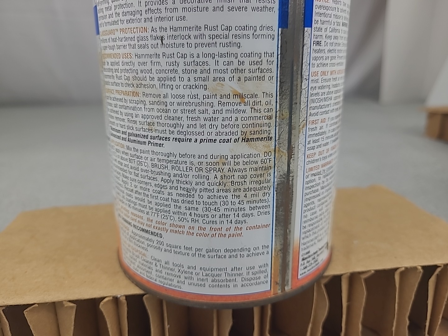 1x READ Hammerite Rust Cap Hammered Finish Bronze 1 Quart KILZ