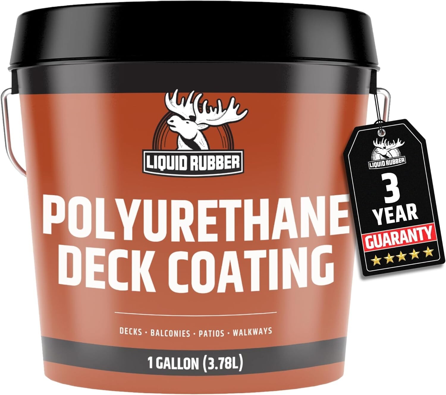 Textured Polyurethane Deck Coating – 10X Stronger Than Paint, Waterproof Sola…