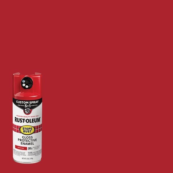 6-Rust-Oleum Stops Rust 12 Oz Custom Spray 5 in 1 Gloss Spray Paint Sunrise Red