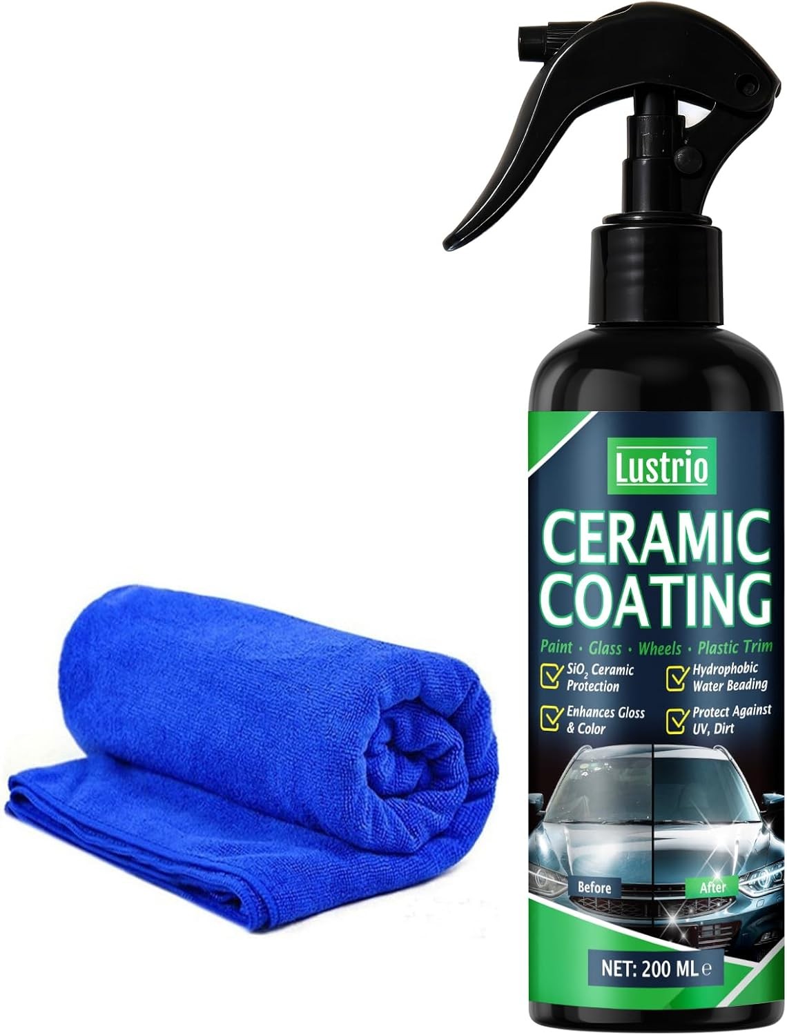 Ceramic Spray Coating for Cars – Hydrophobic Self-Cleaning, Easy Wipe-On