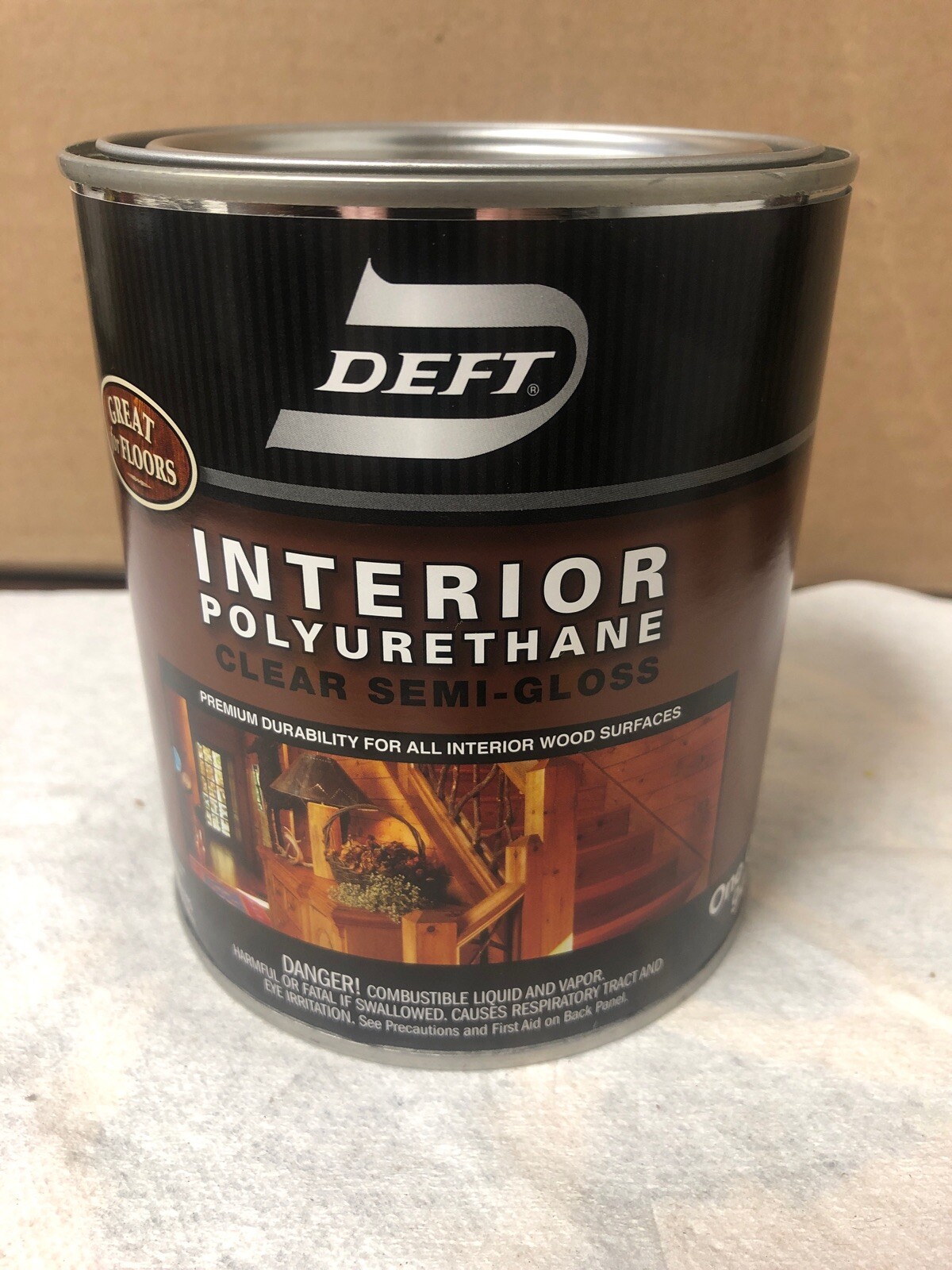 Deft PPG 224 Clear Semi Gloss Interior Polyurethane Quart Oil Based