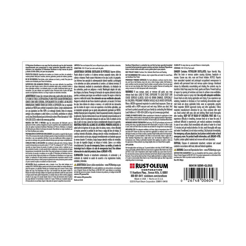 Clear Semi-Gloss Polyurethane Oil Based Finish 2 Pack Interior Wood Projects New
