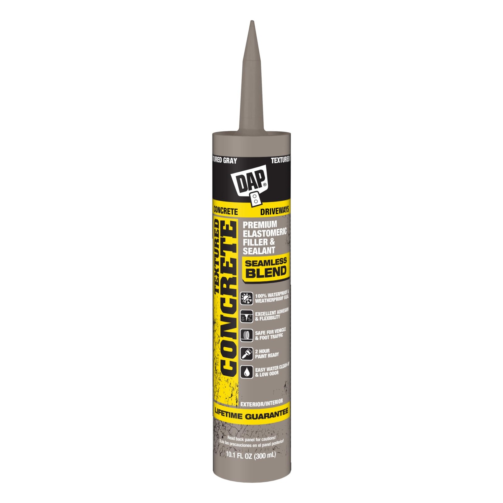 DAP Textured Concrete Premium Elastomeric Filler 10.1 Ounce (Pack of 1), Gray