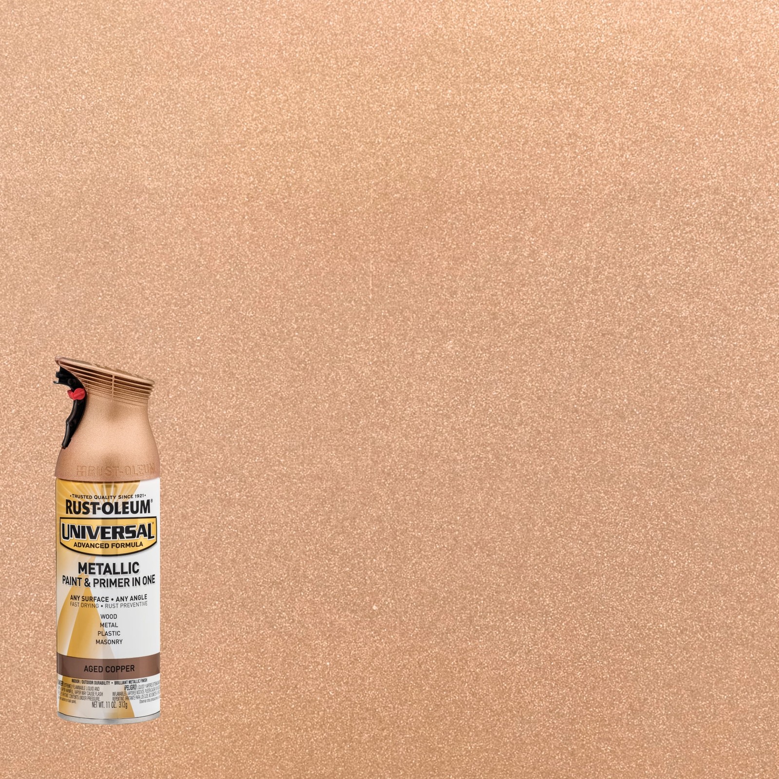 Rustoleum 249132EA Universal Premium Spray Paint, Aged Copper, 12 Oz Aerosol Can
