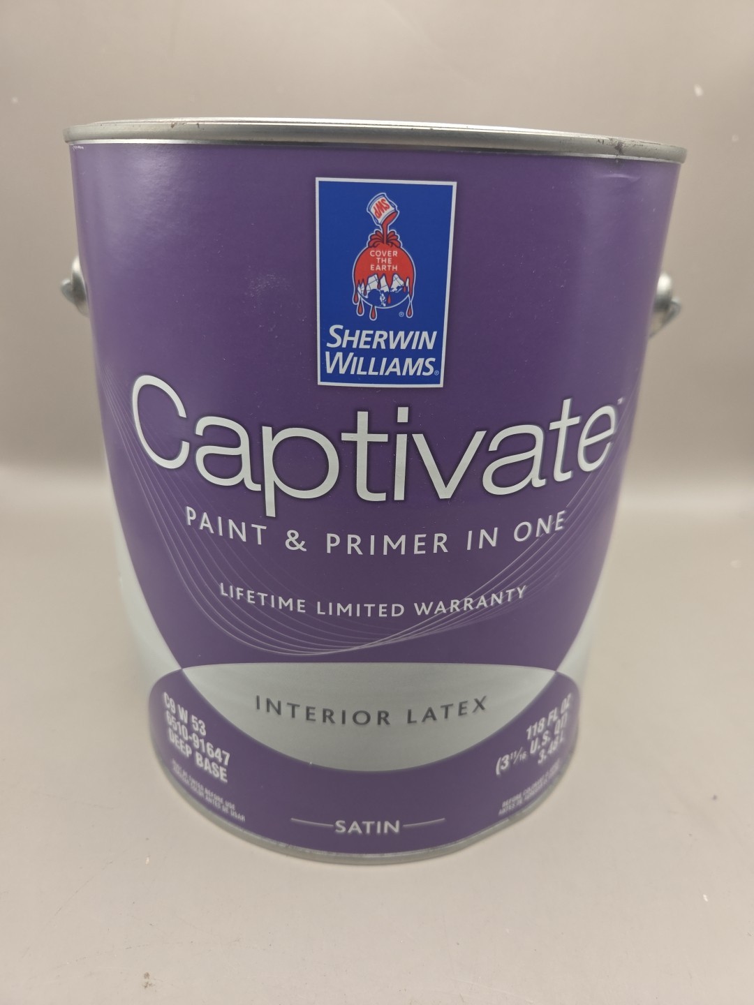 1 Gallon Sherwin Williams Captivate Interior Satin Not Tinted