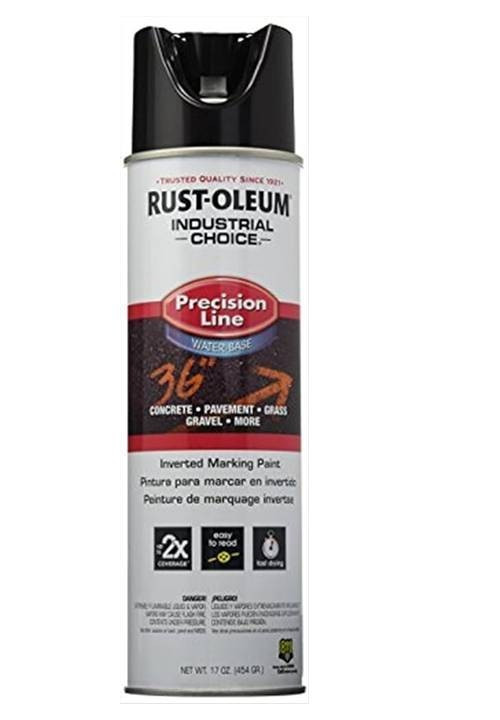 Marking Spray 17 Oz Black, Water-Based, Rust-Oleum 1875838 Precision Line (6-PK)