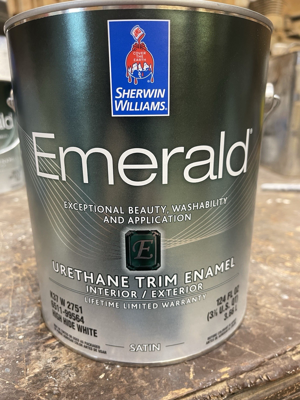 Gal. Sherwin Williams Emerald Urethane Paint /Custom Light Statue Gray / Satin