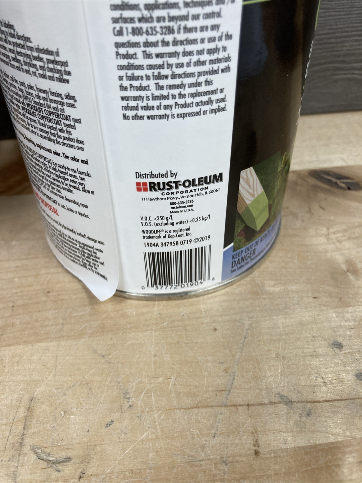 Rust-Oleum 1904A Wolman (Woodlife) CopperCoat 32 Fl Oz Green New