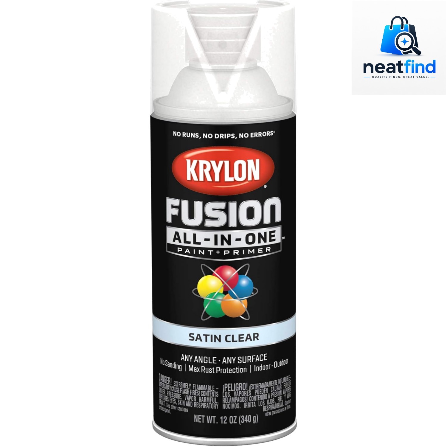 Fusion All-In-One Satin Spray Paint & Primer, Clear – 1 Each
