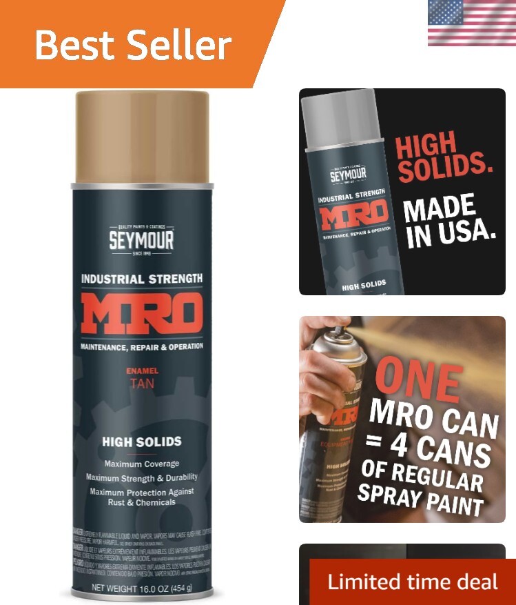 Industrial MRO High Solids Spray Paint, Tan 16oz – Rust-Resistant Coating