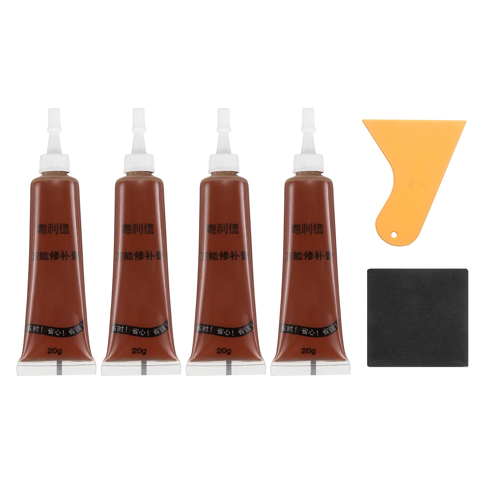 4 Pcs Wood Filler Stick with Scraper Sandpaper, Apple Wood