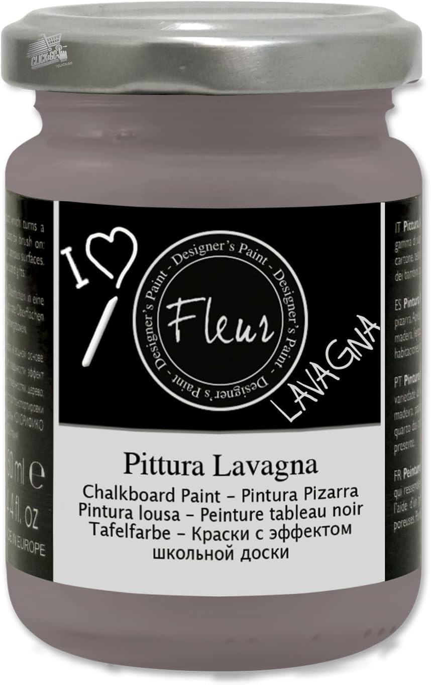 Dark Grey Fleur Chalkboard Painting Wall Wood Water 130ml