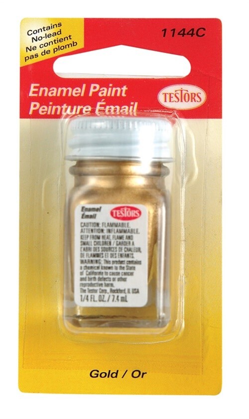 Testor’s 1144C-2 Metallic Gloss Gold Oil Based Hobby Paint 0.25 oz. (Pack of 6)