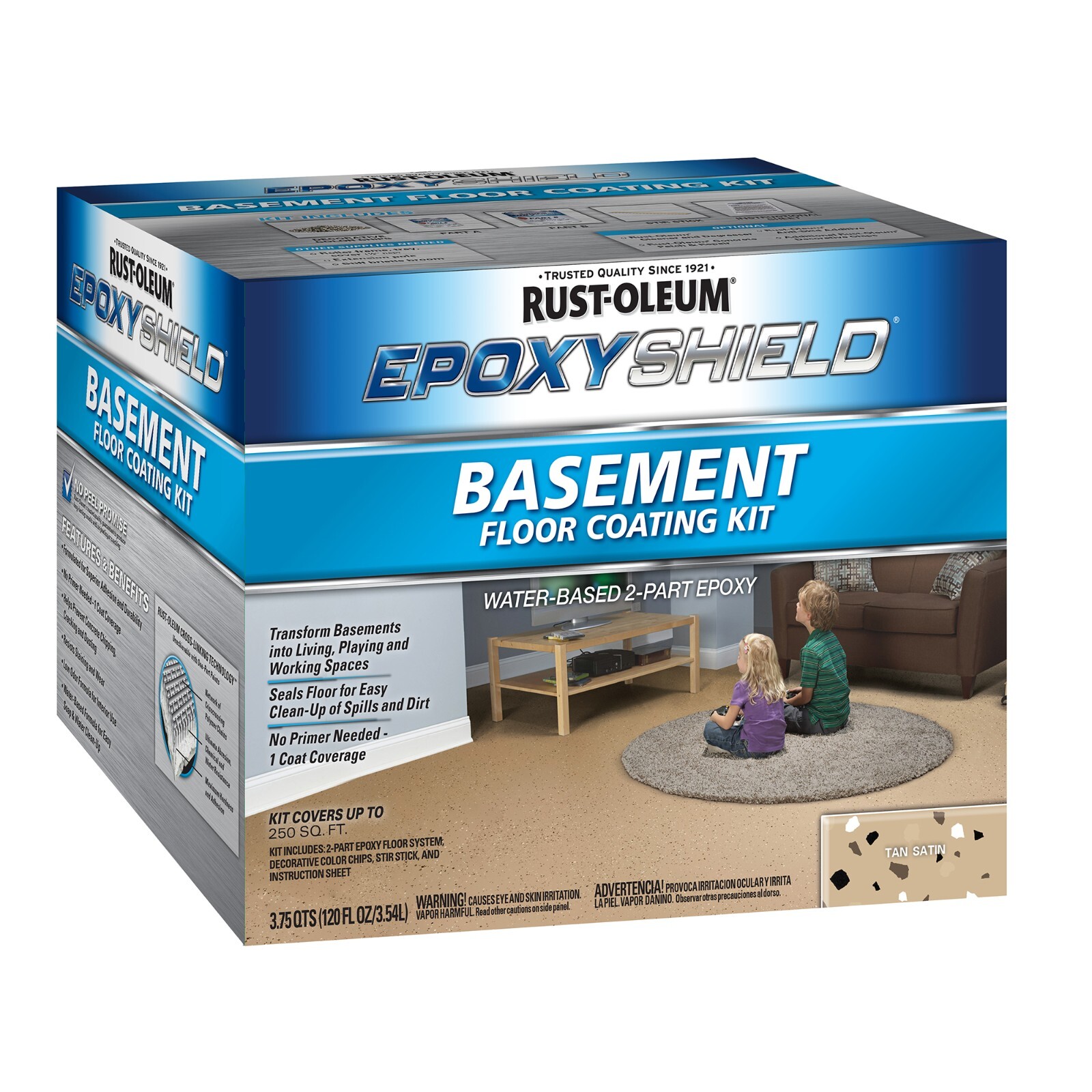 Rust-Oleum 391281 EpoxyShield Basement Floor Coating Kit Tan Satin