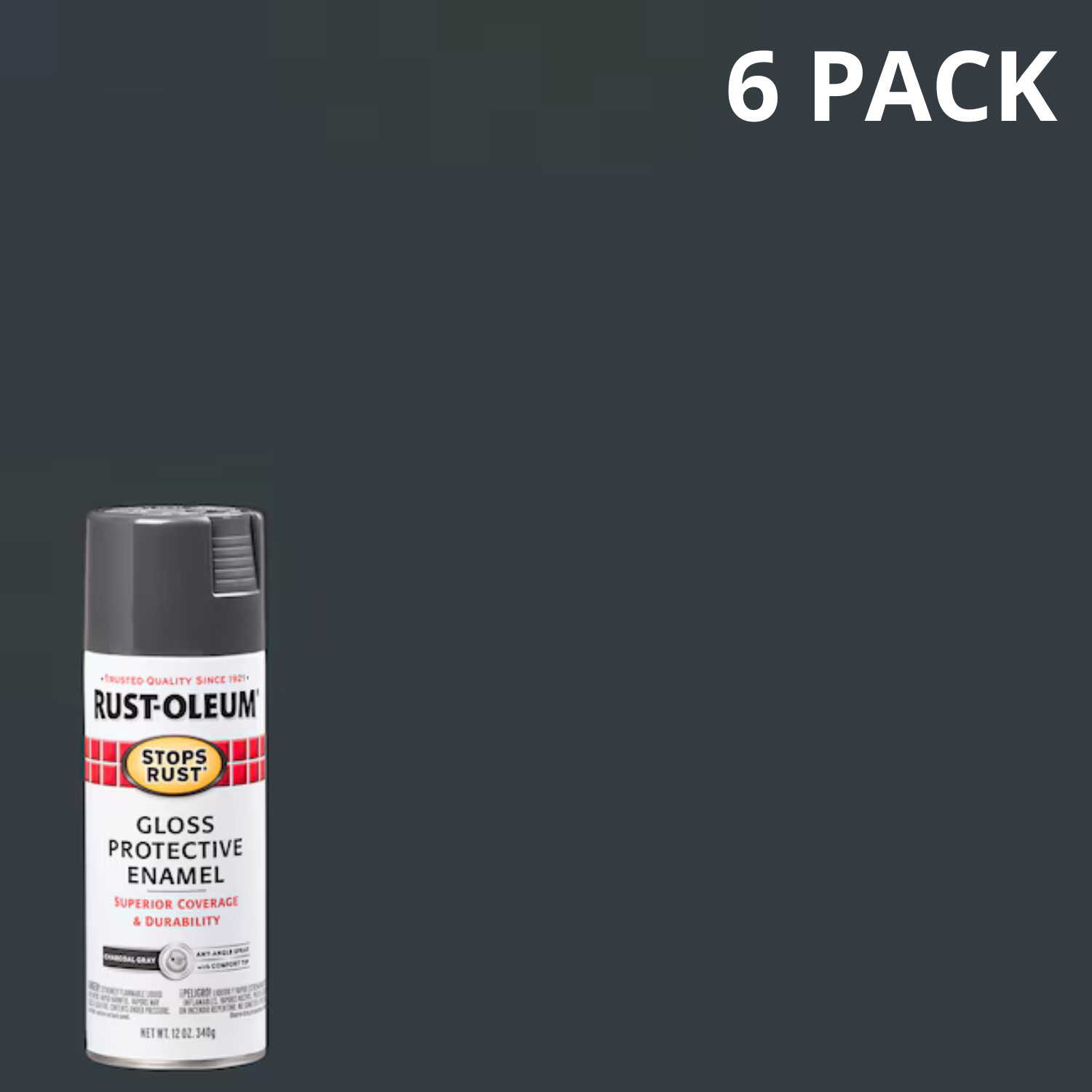 ( 6 PACK ) Rust-Oleum Stops Rust Gloss Oil-based Spray paint, MultiColor