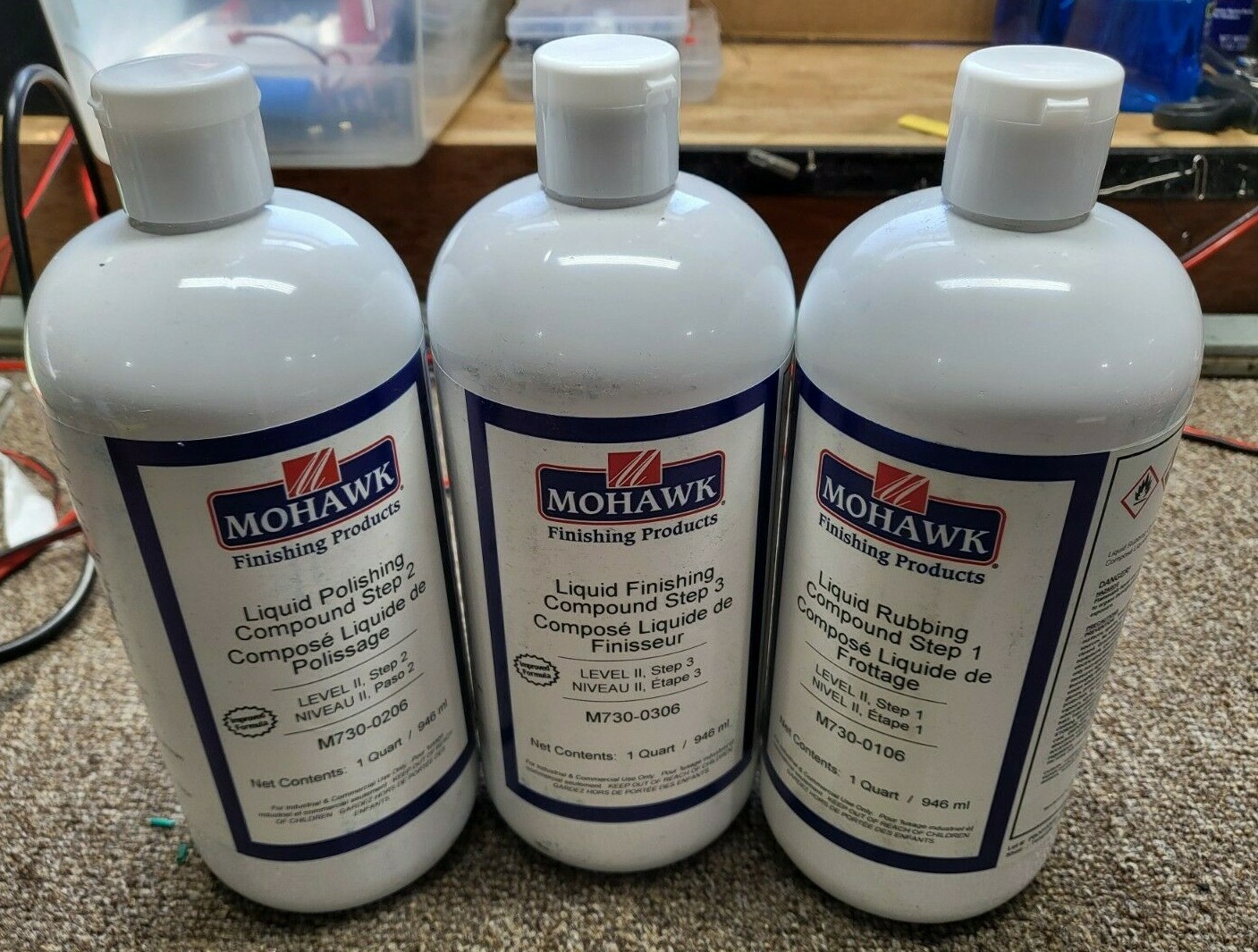 Mohawk 3-STEP LIQUID RUBBING COMPOUND polish/cleaning of antique radio/furniture