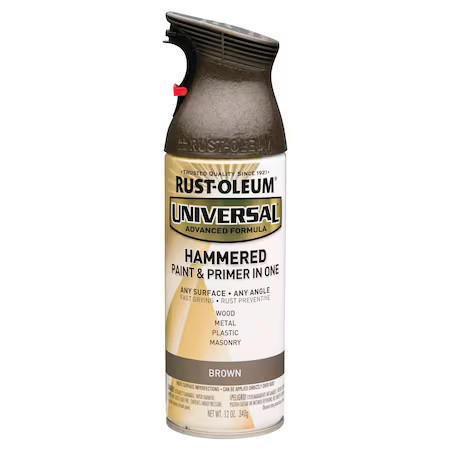 Rust-Oleum 245218 Hammered Spray Paint, Brown, Hammered, Solvent, 12 Oz