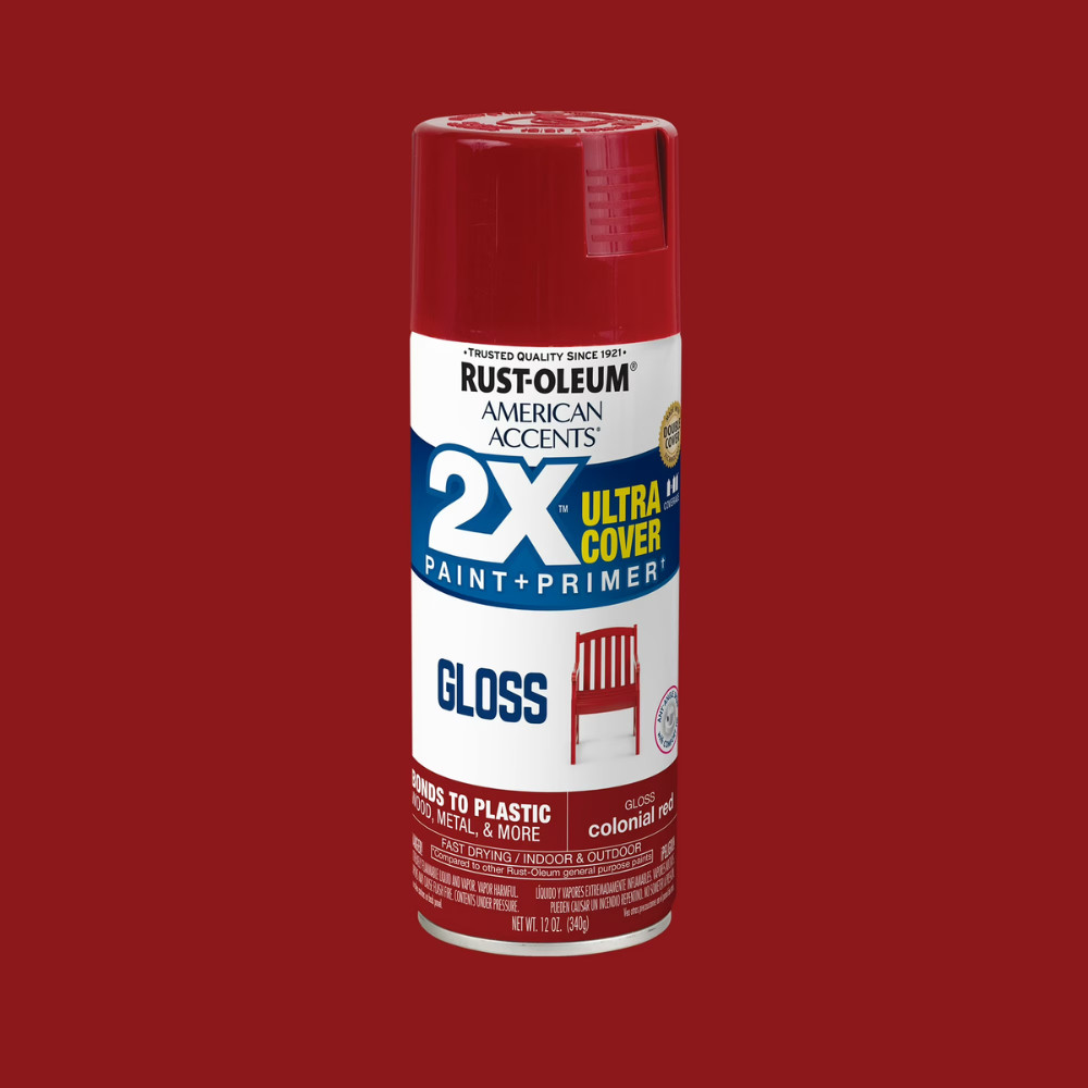 6 Pack Rust-Oleum 2X Spray Paint, Colonial Red Gloss Ultra Cover, 12oz, 327877