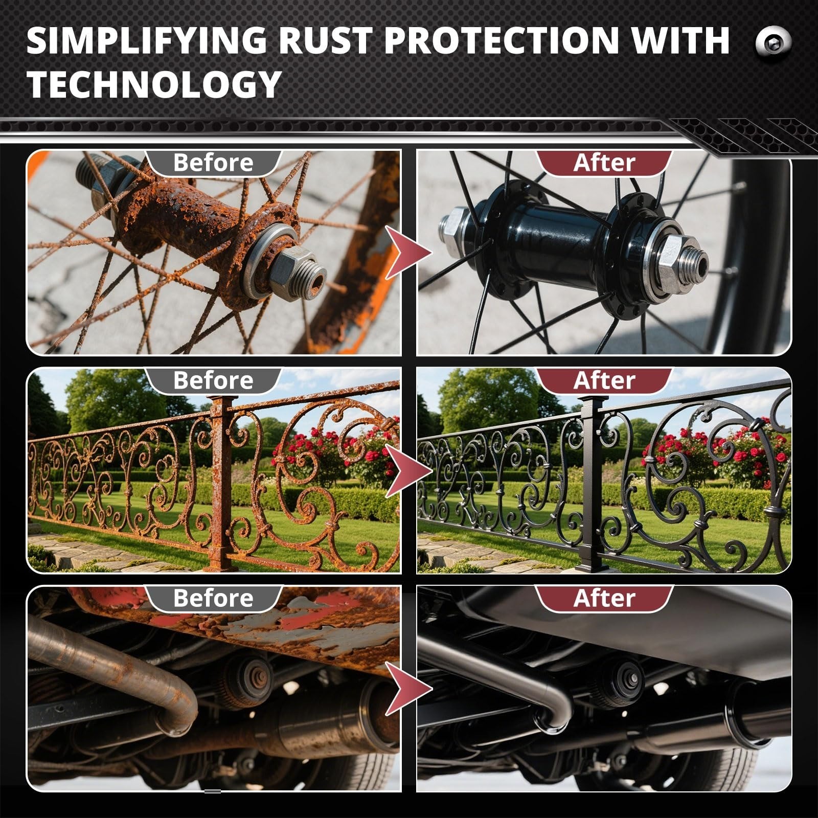 DWIL Rust Converter Paint & Primer, 32 oz, Black, Fast-Drying, Low VOC