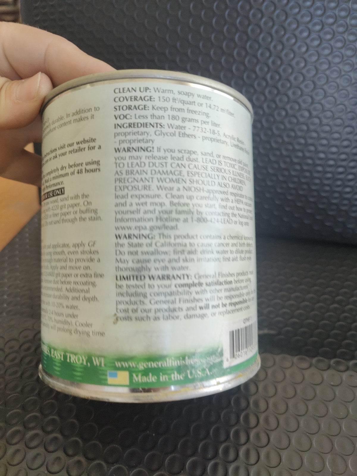 New HP Polyurethane WB Flat Finish Quart $