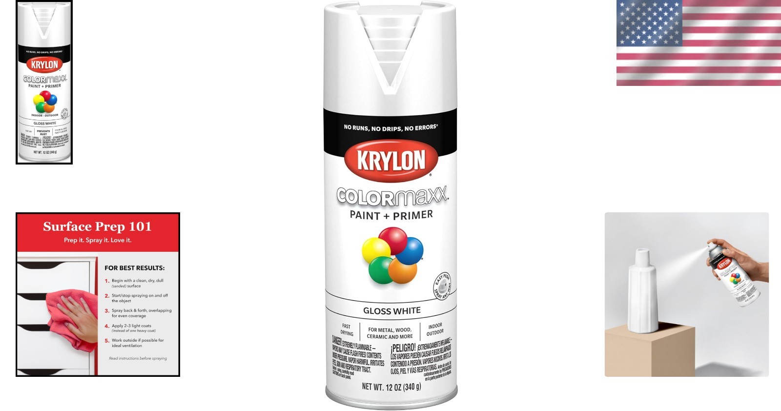 Versatile 12 Oz. ColorMaxx Gloss White Spray Paint – Rust Resistance & Quick Dry