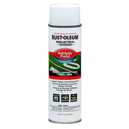 Rust-Oleum 206043 Athletic Field Striping Paint, 17 Oz., White, Water -Based