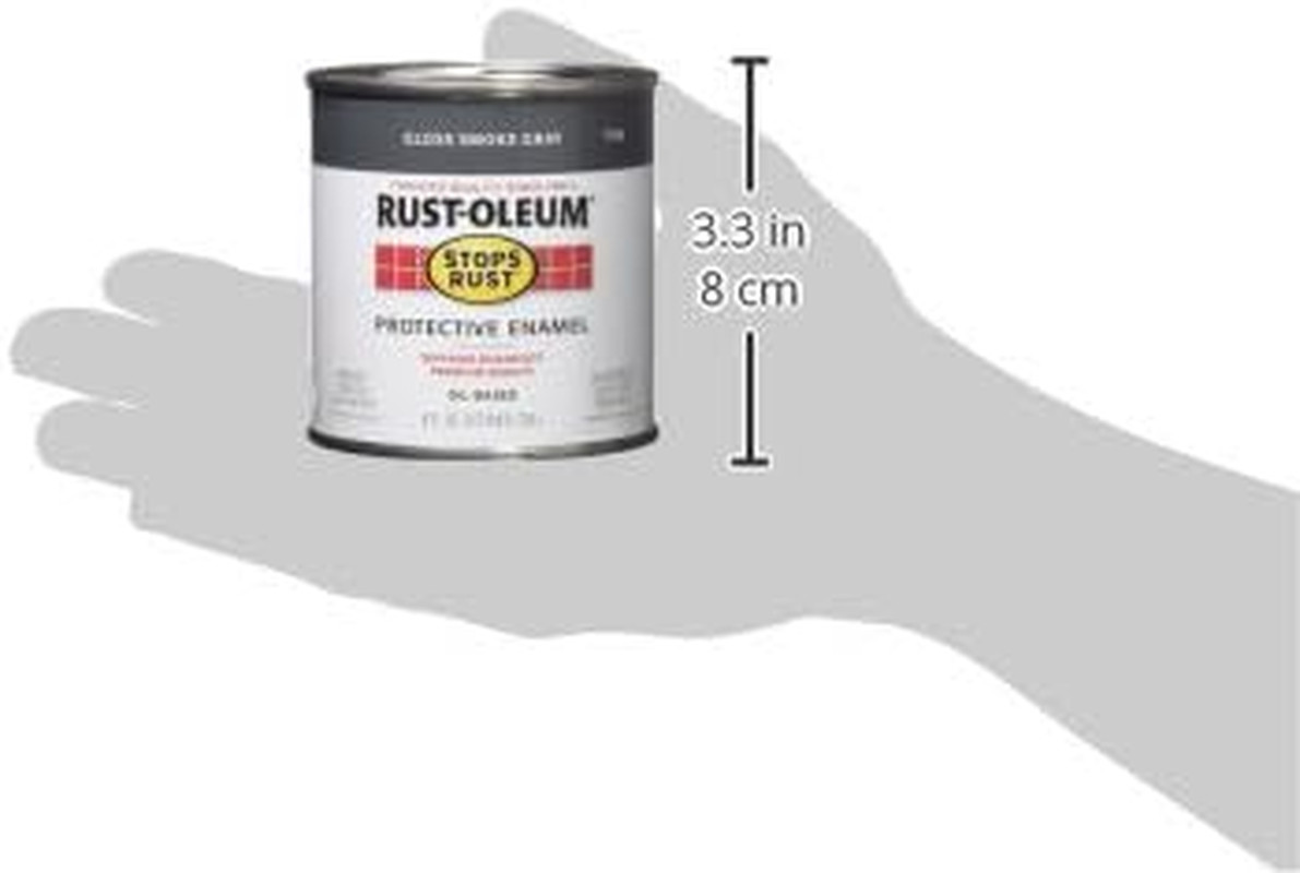 7786730 Stops Rust Brush on Paint, Half Pint, Gloss Smoke Gray