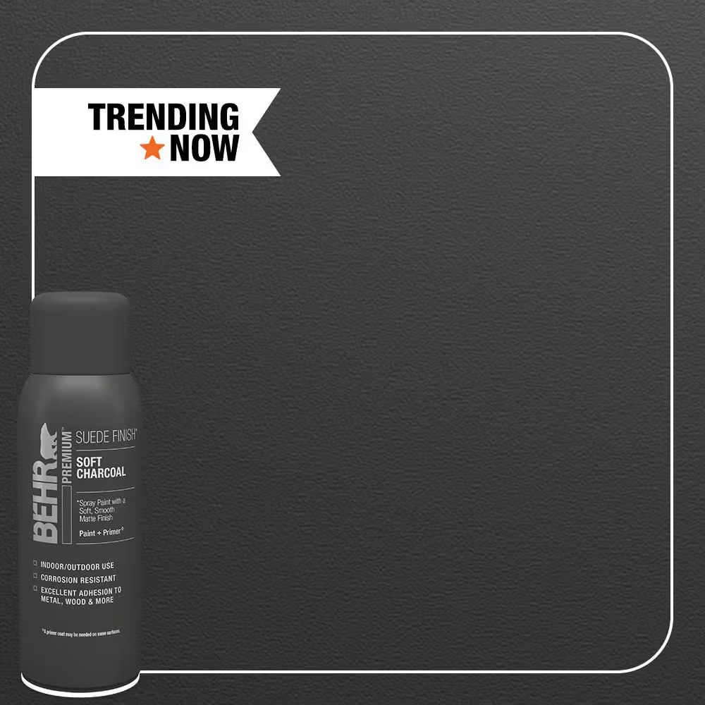 12 Oz. Soft Charcoal Matte Interior/Exterior Suede Spray Paint and Primer