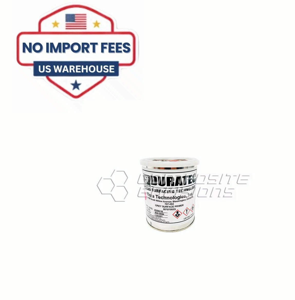 Duratec 707-002 Grey Surface Primer 1 Gallon High Build Polyester Coating